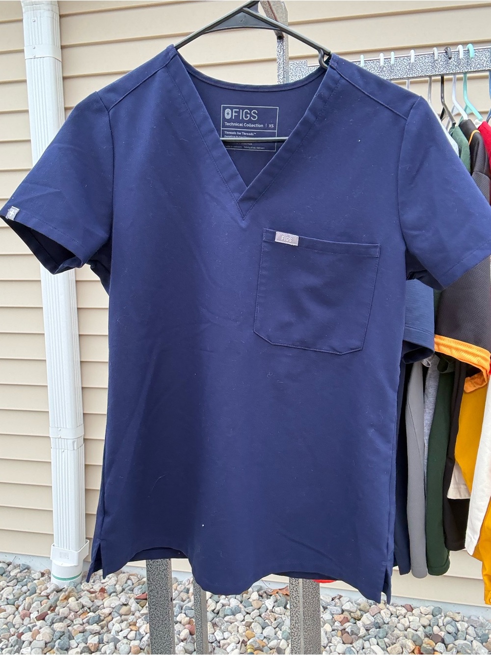 Figs Men’s Dark Blue V-Neck Scrub Top
